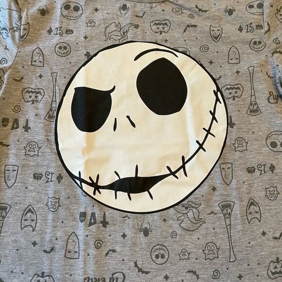 ⭐️ Disney Jack Skeleton Nightmare Before Christmas Boys Cotton T-shirt Sz 14 16 - Picture 3 of 6